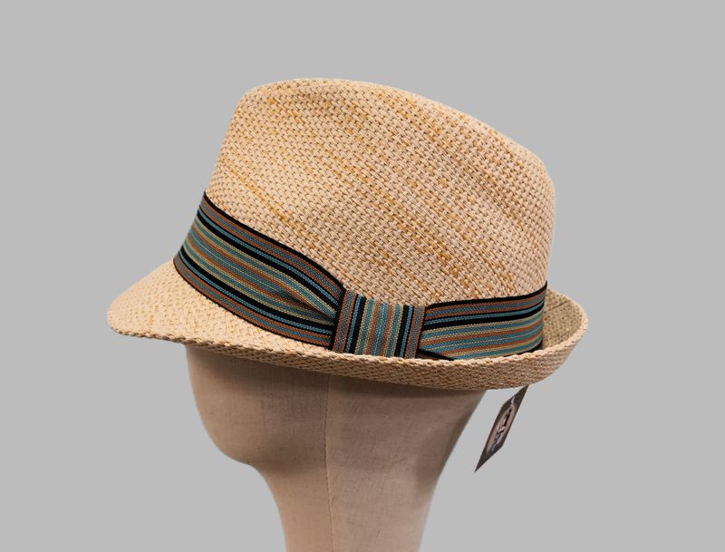 Summer 70&#39;s Paper Straw Trilby Fedora L