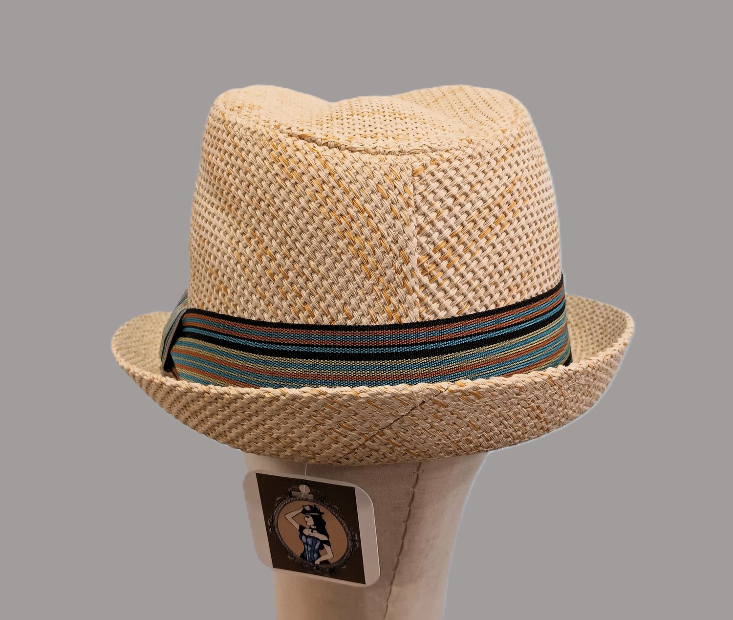 Summer 70&#39;s Paper Straw Trilby Fedora L