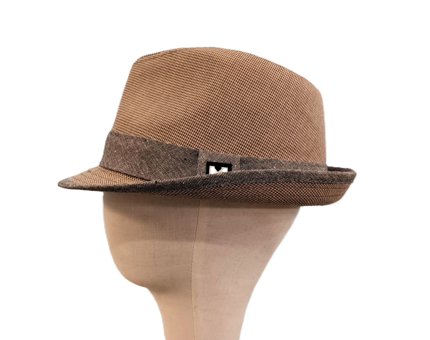 Taupe &amp; Grey Band Trilby Fedora L
