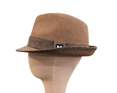 Taupe &amp; Grey Band Trilby Fedora L