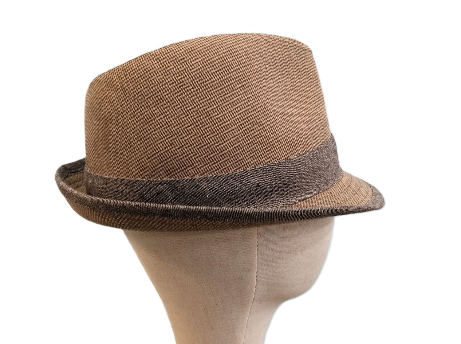 Taupe &amp; Grey Band Trilby Fedora L