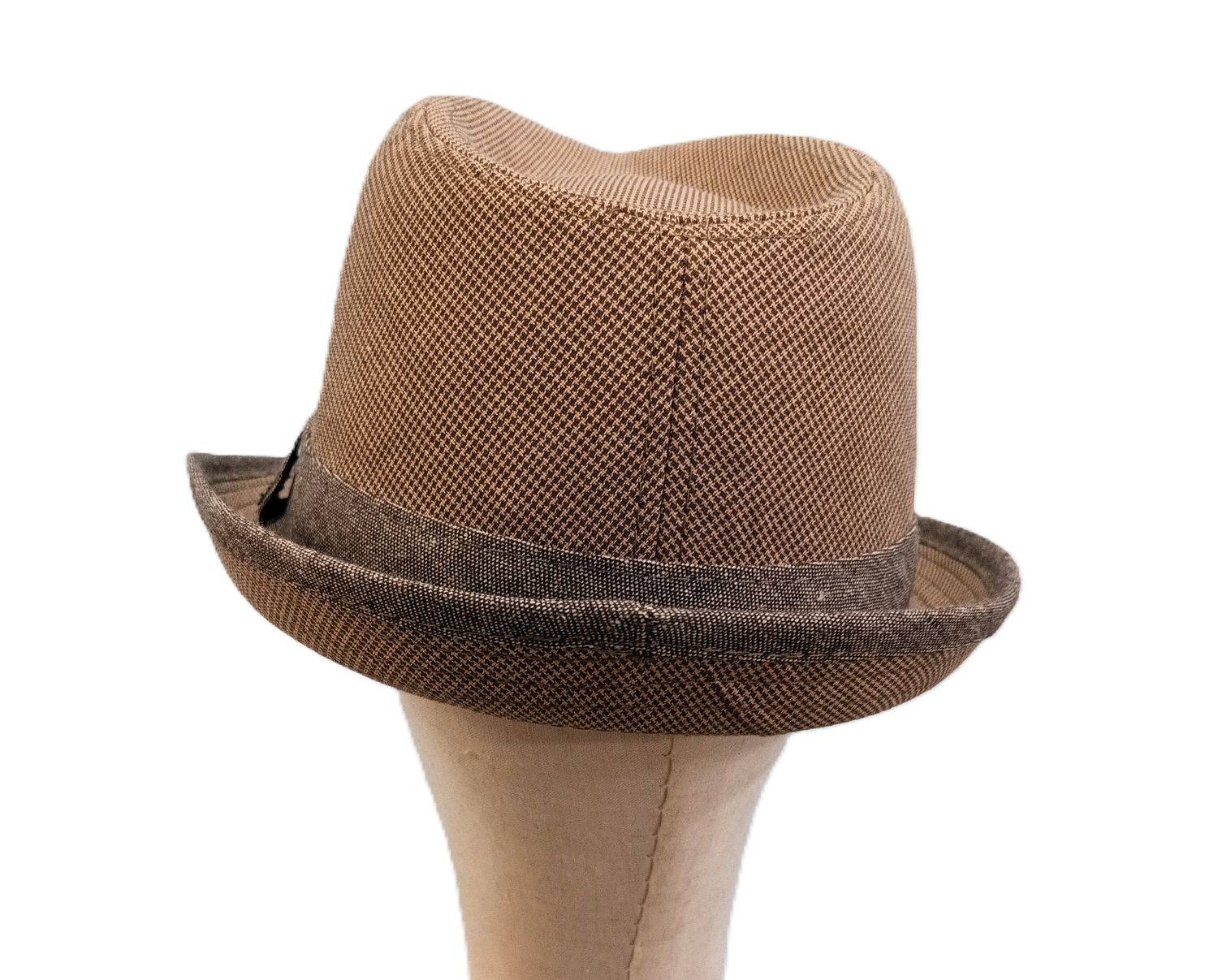 Taupe &amp; Grey Band Trilby Fedora L