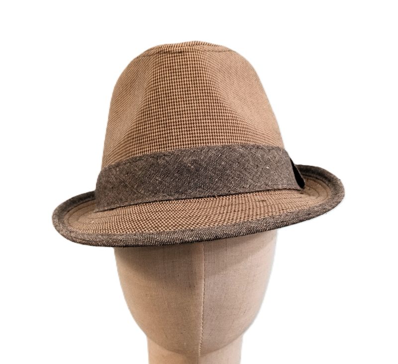 Taupe &amp; Grey Band Trilby Fedora M