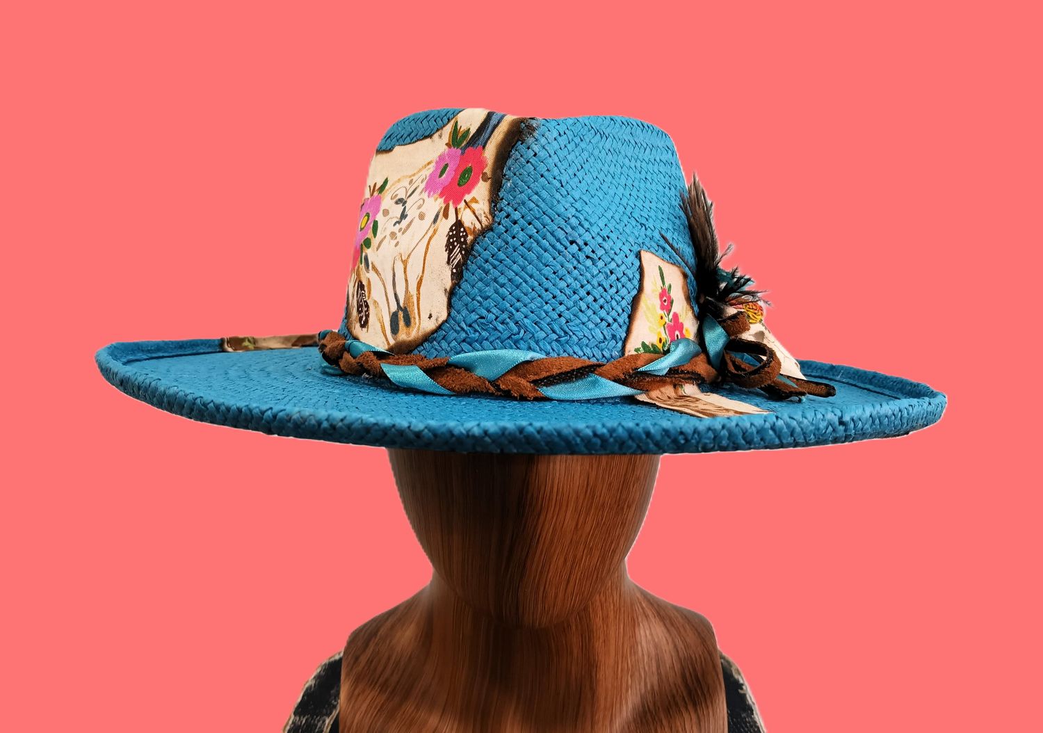 Straw Foiled Rolled Brim Rancher
