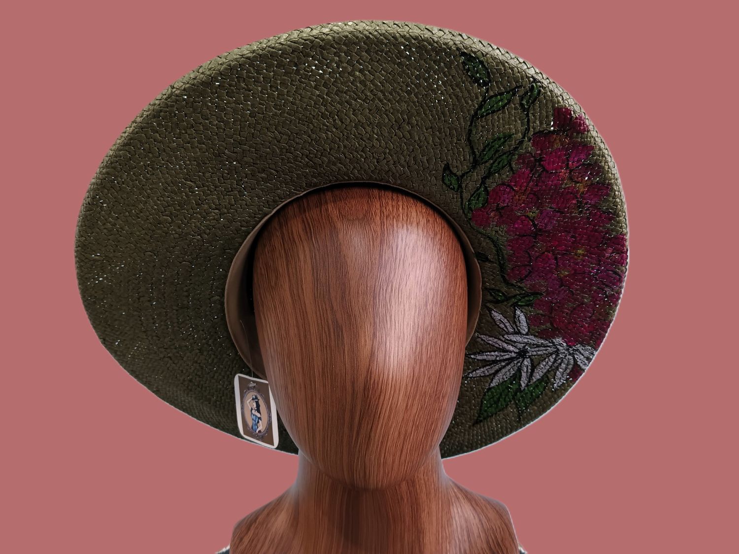 Straw Rolled Brim Rancher Painted 2