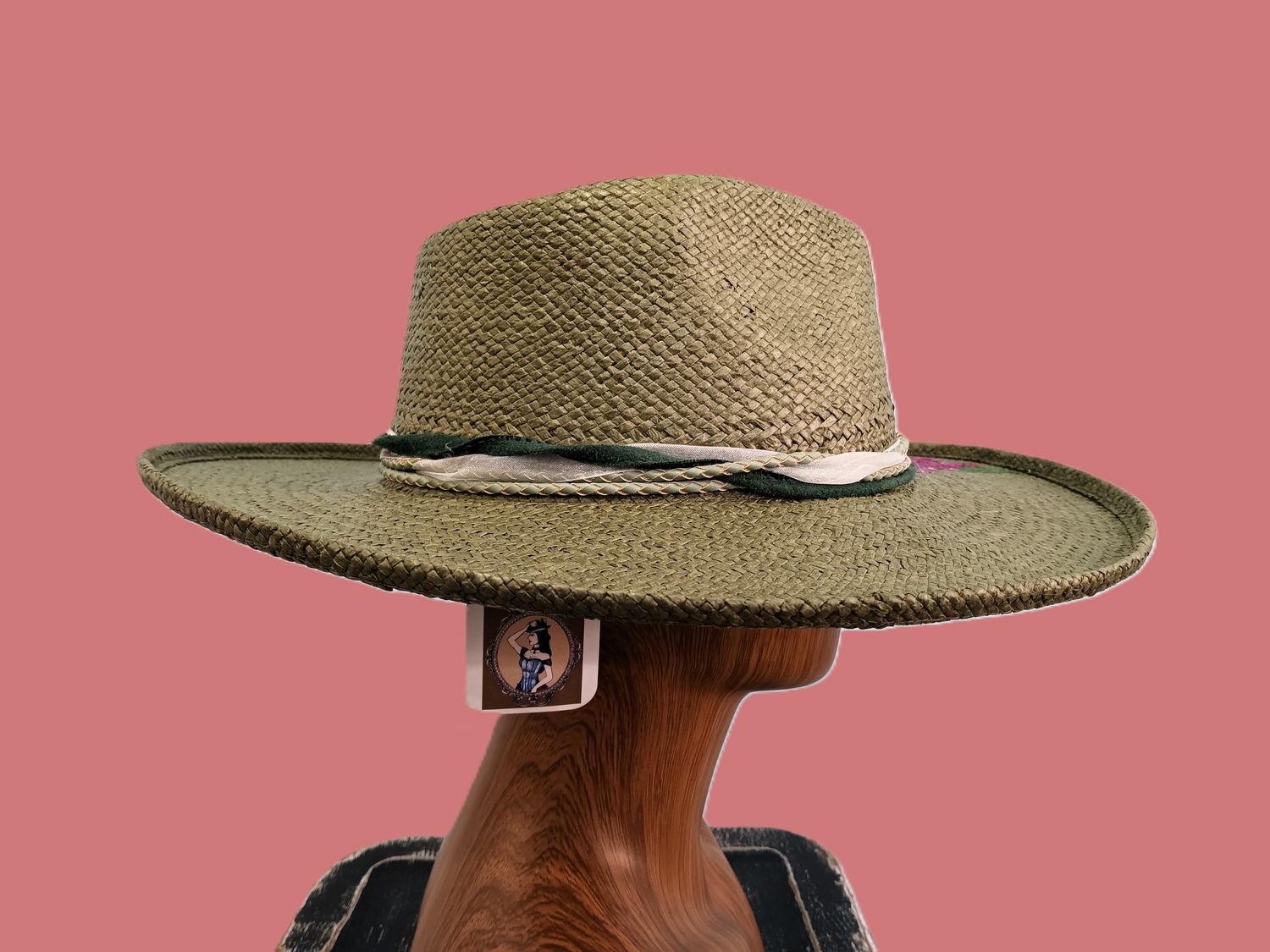 Straw Rolled Brim Rancher Painted 2