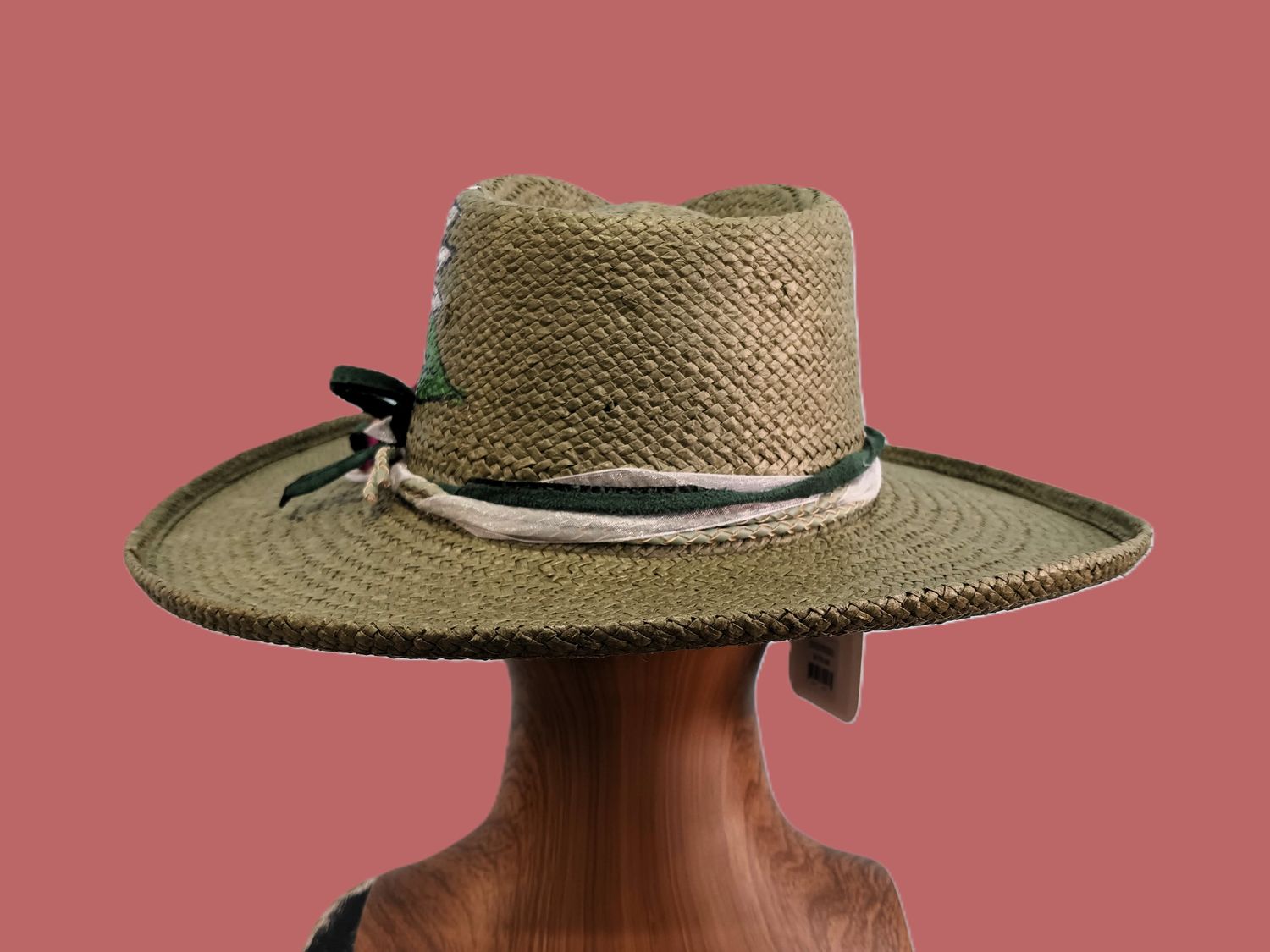 Straw Rolled Brim Rancher Painted 2