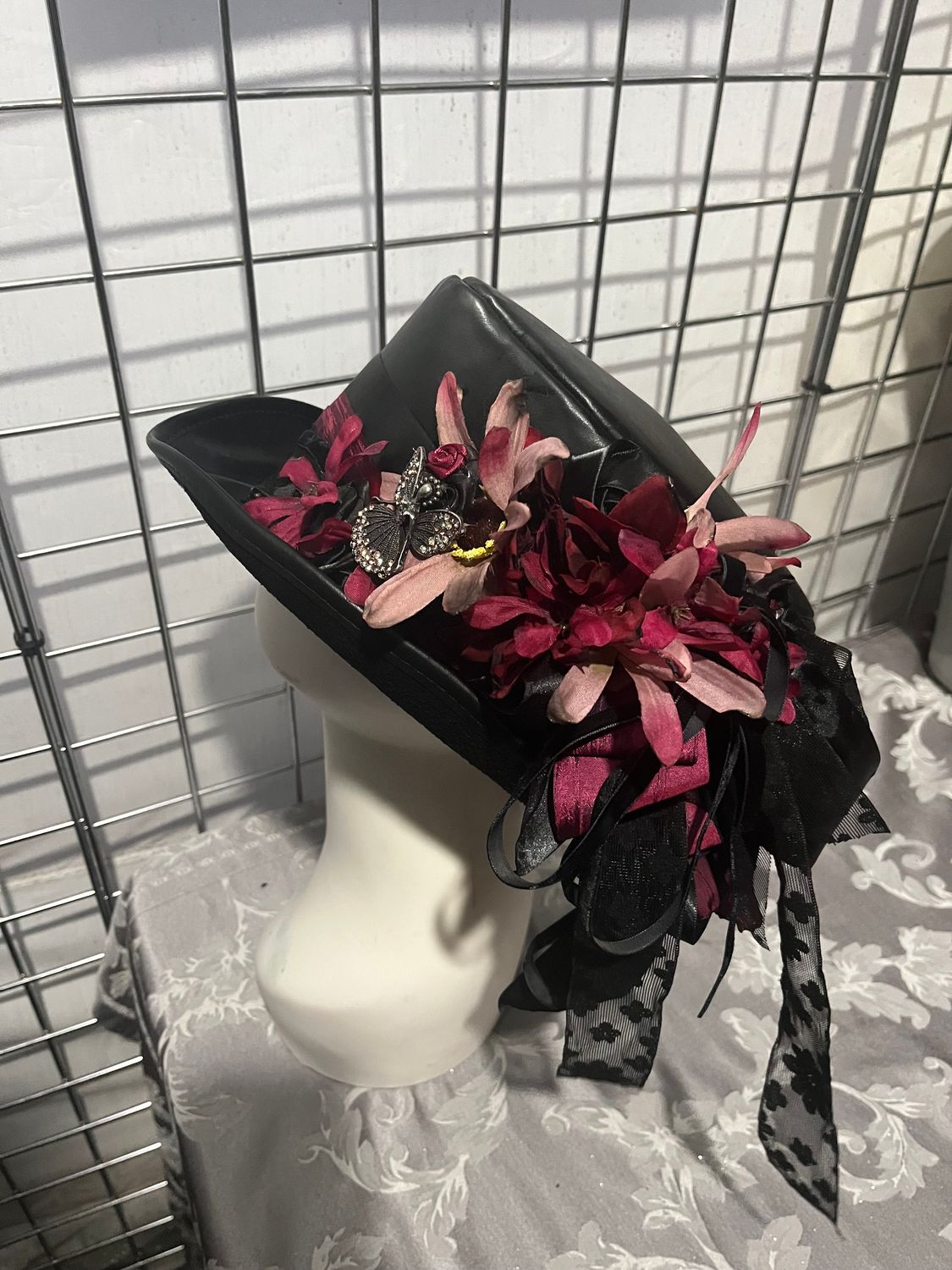 Faux Leather Ladies Top Hat