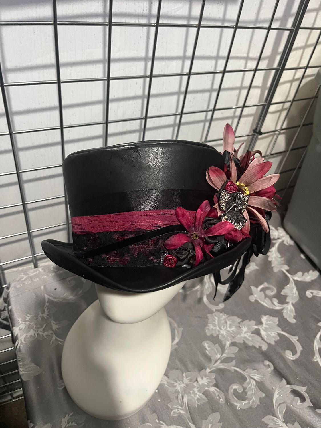 Faux Leather Ladies Top Hat