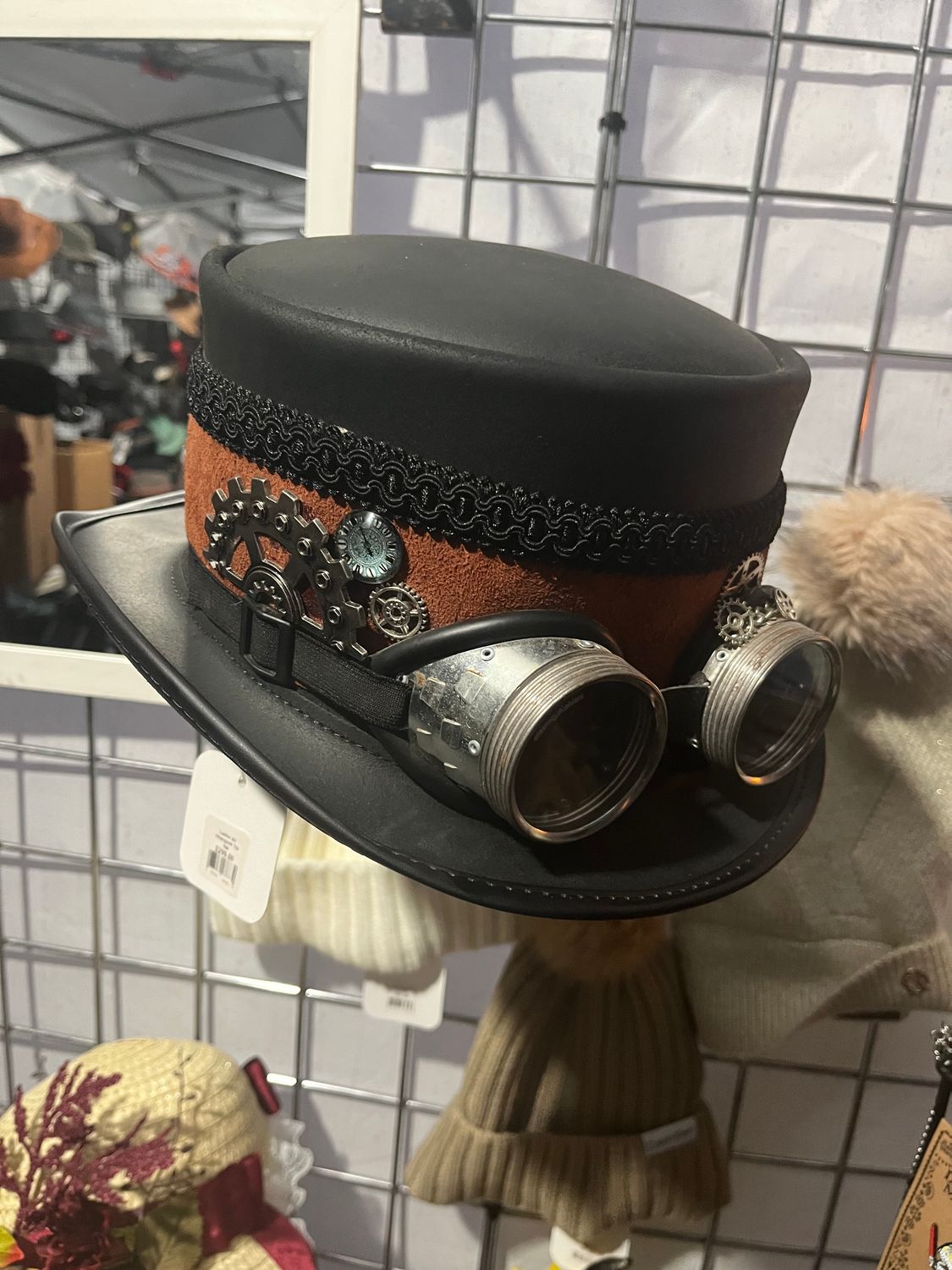 Leather AH Steampunk Top Hat