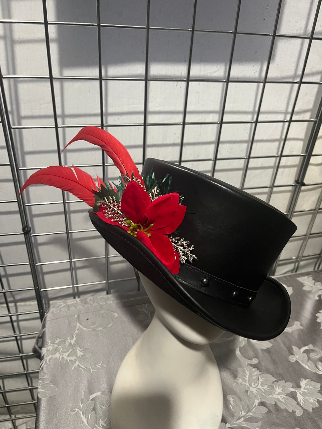 Black Faux leather Victorian Christmas
