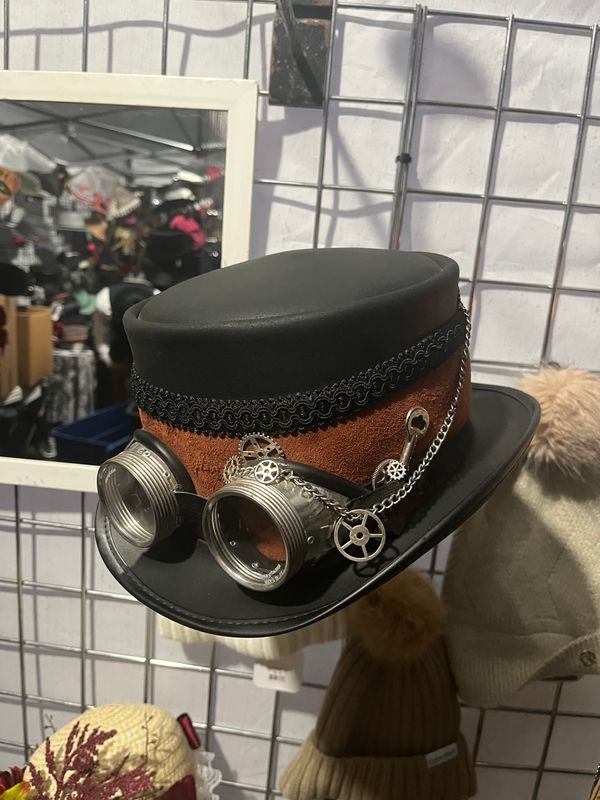 Leather AH Steampunk Top Hat