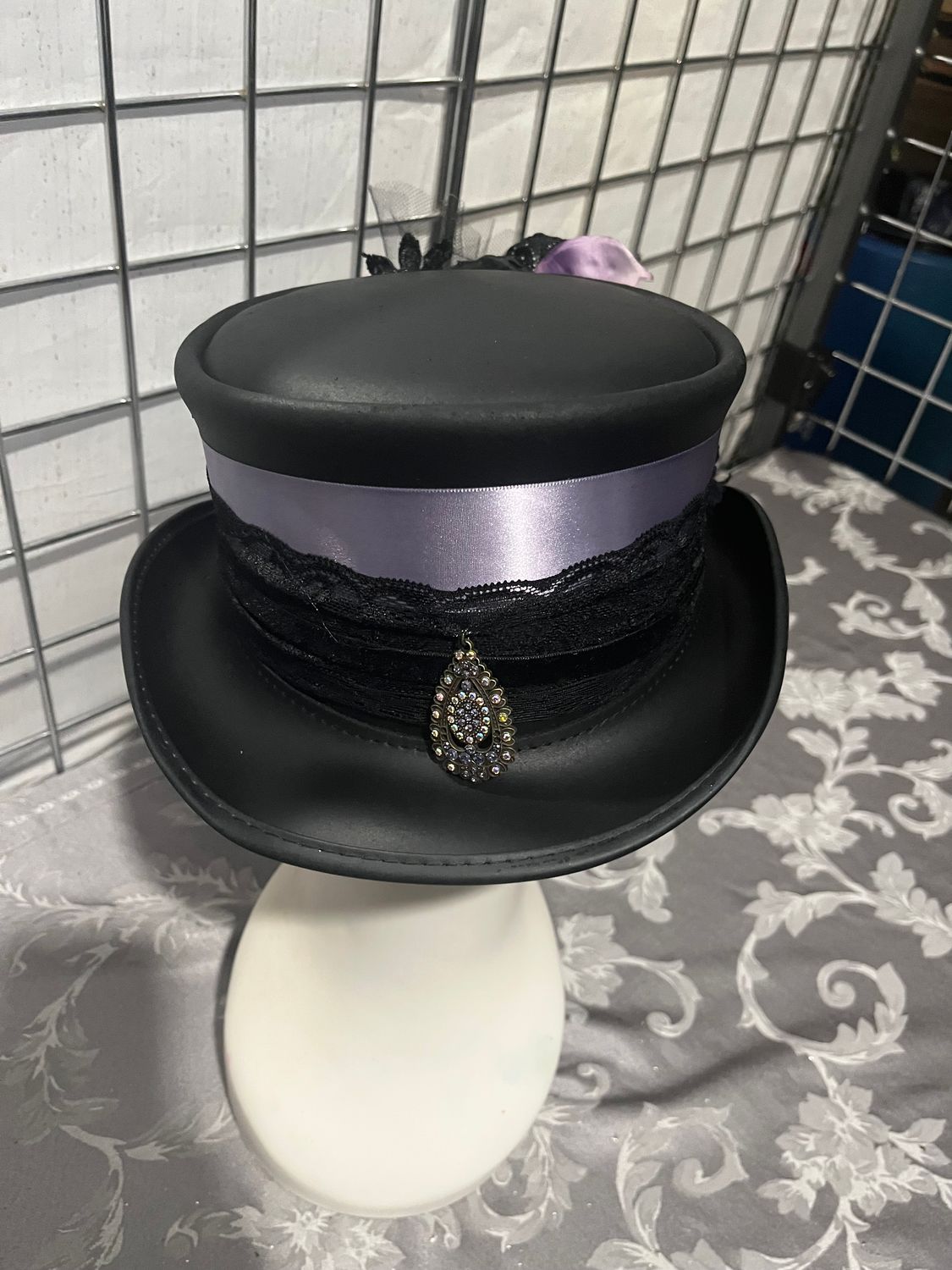 Black Marlowe Victorian top hat