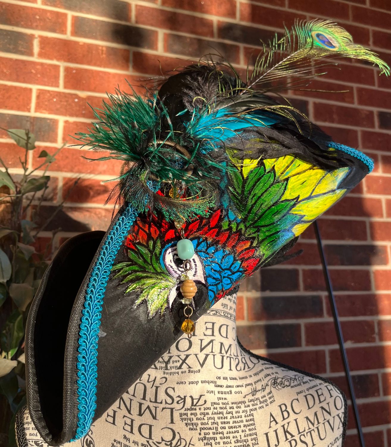 Calypso Black/ Handpainted Parrot Pirate