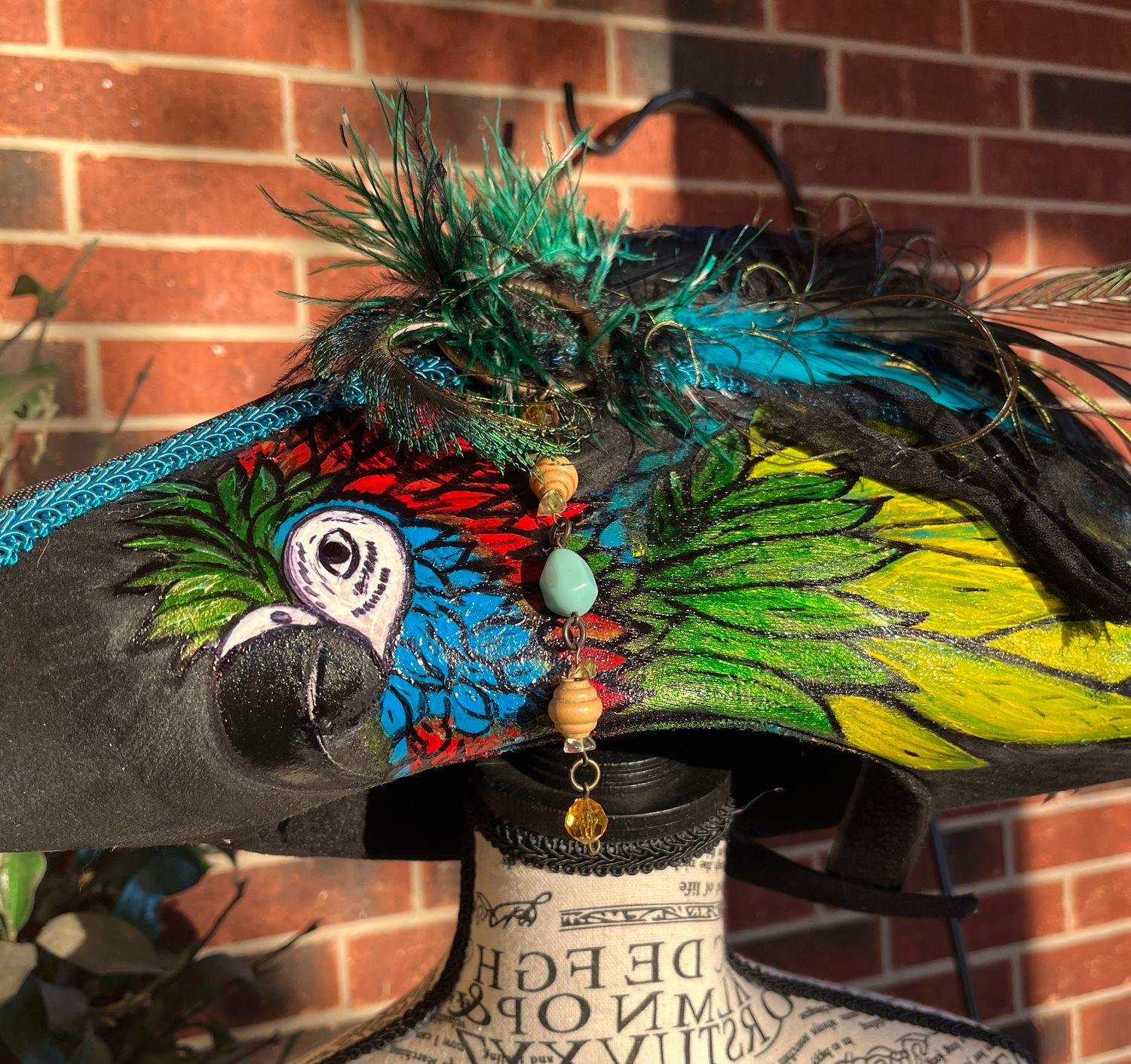 Calypso Black/ Handpainted Parrot Pirate