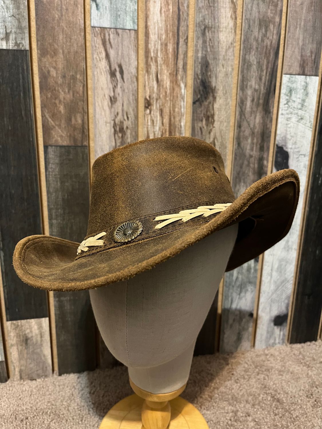 Australian Outback Brown Goat Skin Leather Small
