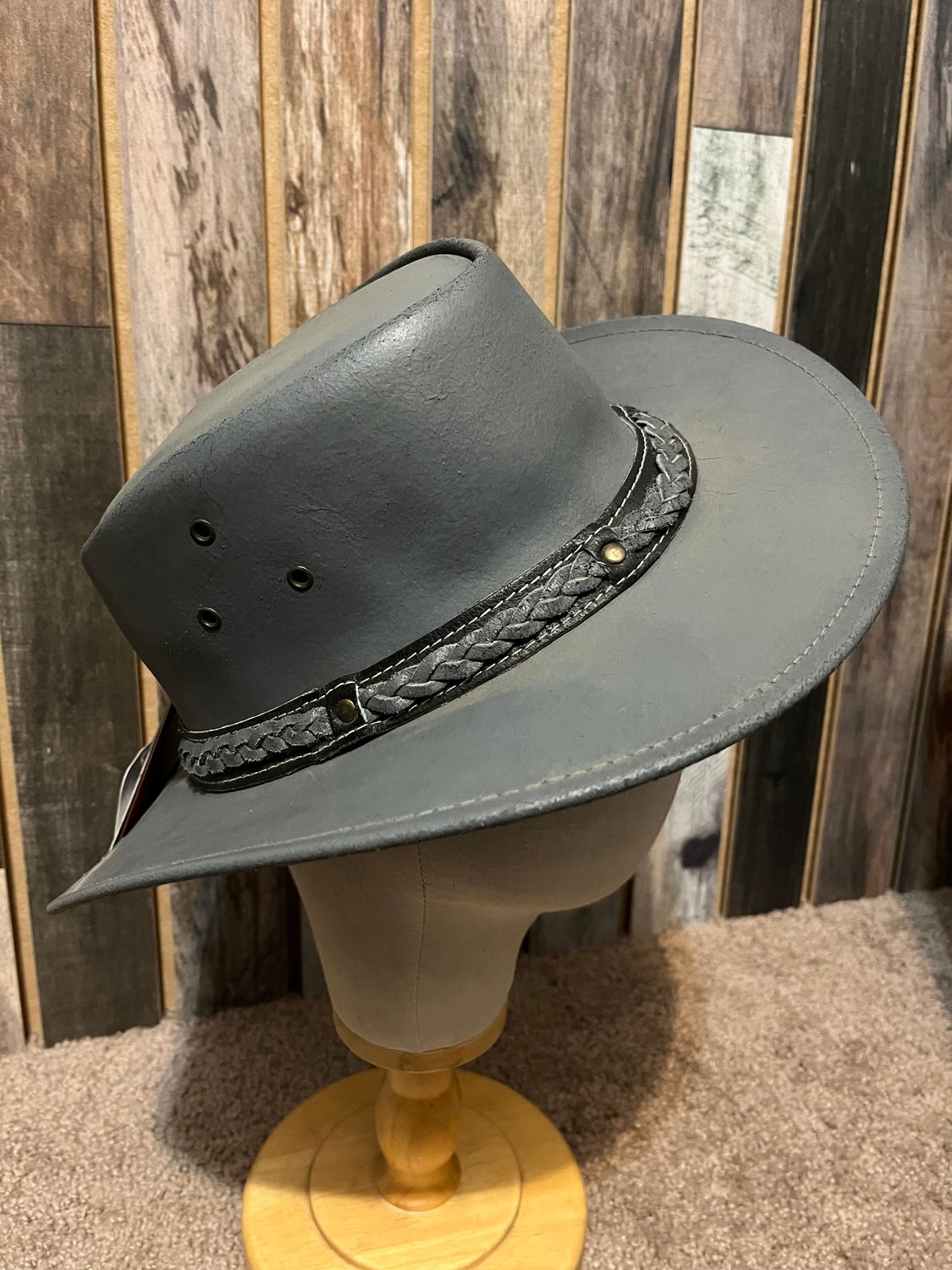 Australian Outback Blue Smoke Buffalo Leather Medium