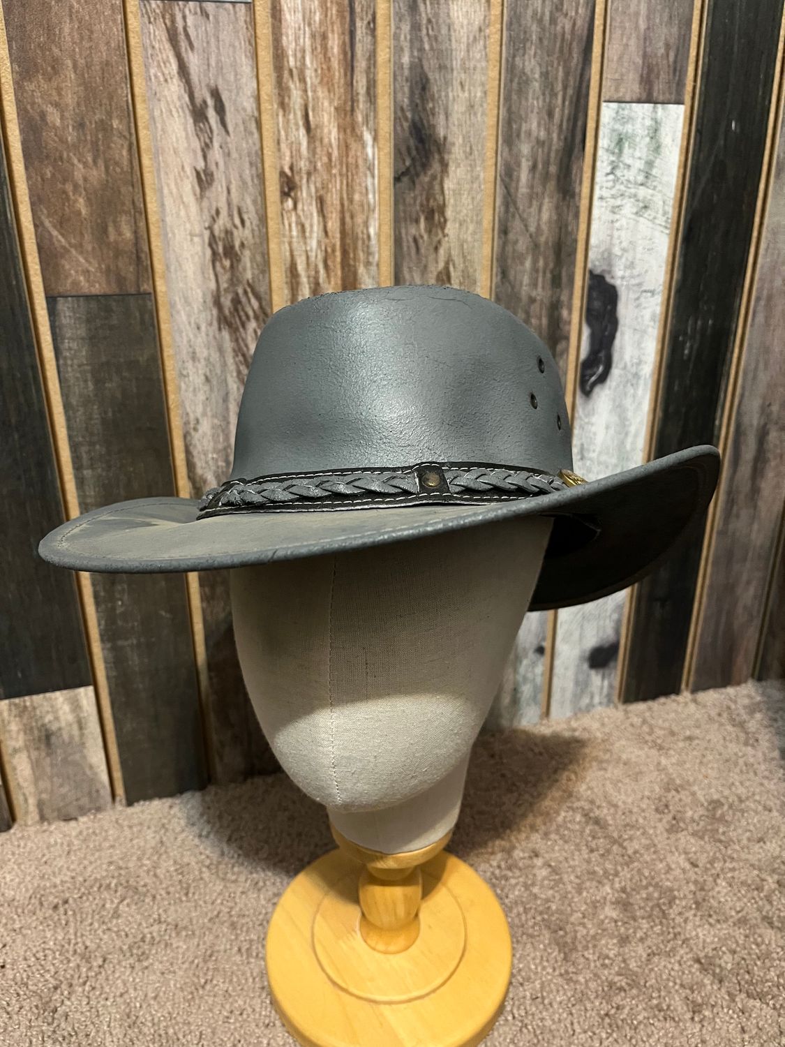 Australian Outback Blue Smoke Buffalo Leather Medium