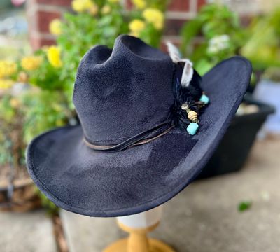 Tash Black Cowboy Hat Medium