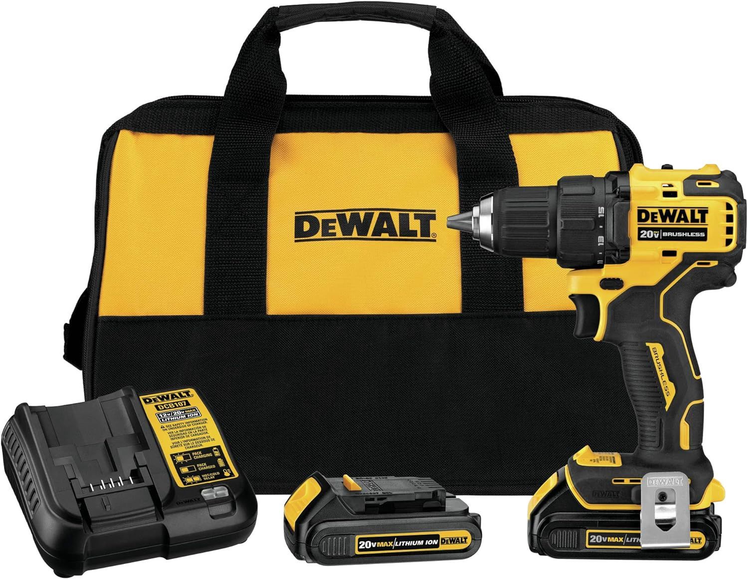 DCD708C1 ATOMIC 20V MAX* Brushless Compact 1/2 in. Drill/Driver Kit