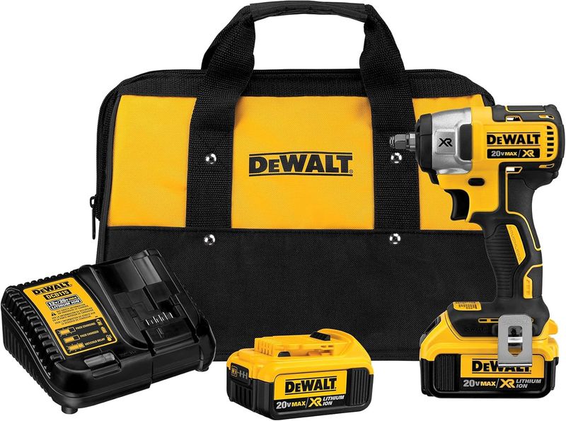 DCF890m2 DEWALT 20V MAX XR Li-Ion Cordless 3/8-inch Brushless Impact Wrench Kit w/ (2) Batteries 4A…