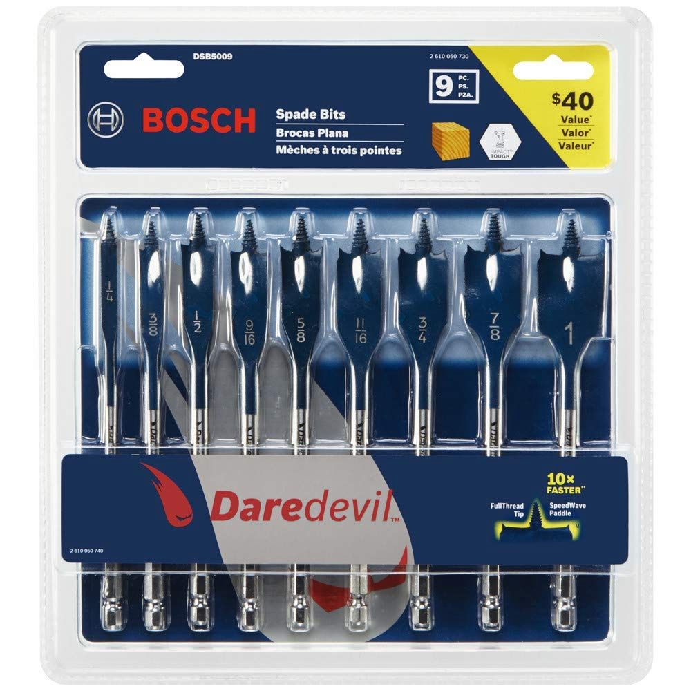 DSB5009 DareDevil 9Pc Spade Bit Set