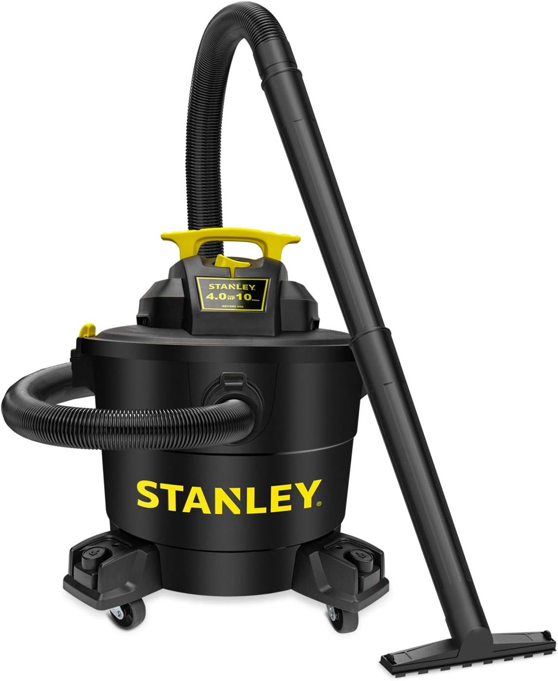 SL18191P STANLEY 10 GALLON POLY VACUUM 4.0HP, 1-7/8&quot; X 6&#39; HOSE, 10&#39; CORD, INCL EXTENSION WAND, CART…