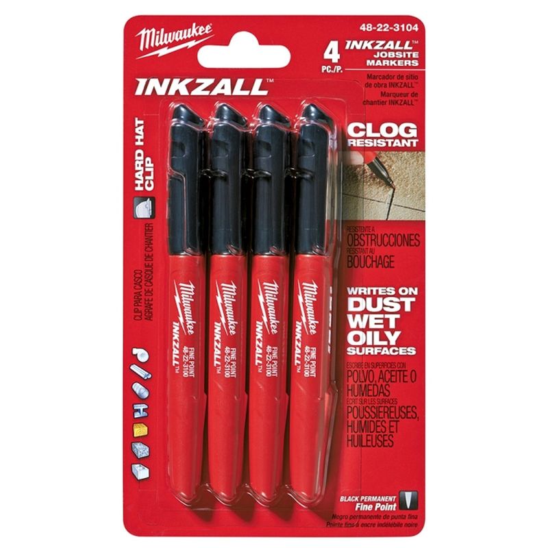 48-22-3104 4PK BLACK FINE POINT INKZALL MARKER