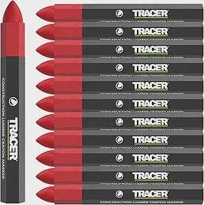 TRACER Construction Lumber Crayon Markers (12pk) - Red