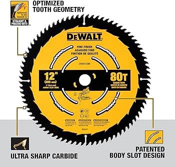 DW3232PT 12IN 80T PRECISION TRIM BLADE