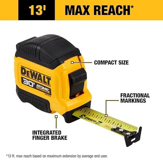 DWHT38130S Dewalt ATOMIC COMPACT SERIESÃ¢â€žÂ¢ 30 ft. Tape Measure