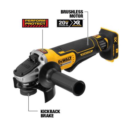 DEW-DCG413B DeWalt 20V MAX Brushless 4-1/2" Angle Grinder with Paddle Switch