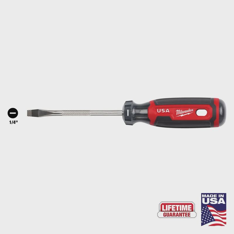 MT206 1/Milwaukee 4&quot; Slotted 4&quot; Cushion Grip Screwdriver