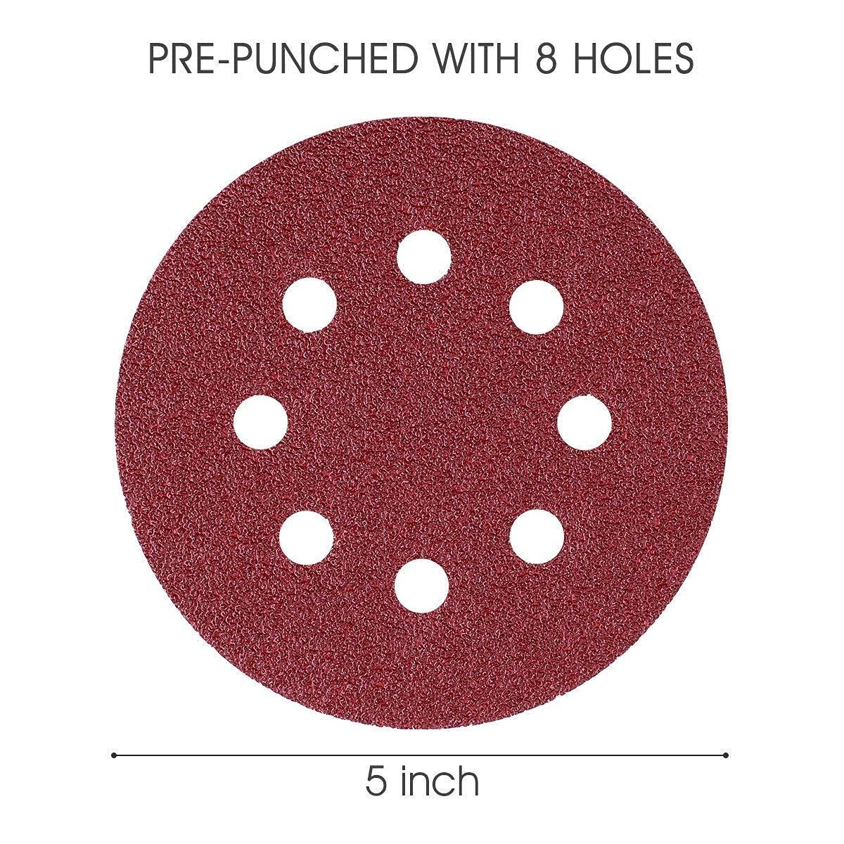 SR5R180 5&quot; Sand Disc, 8-H, 180 Grt (5pk)