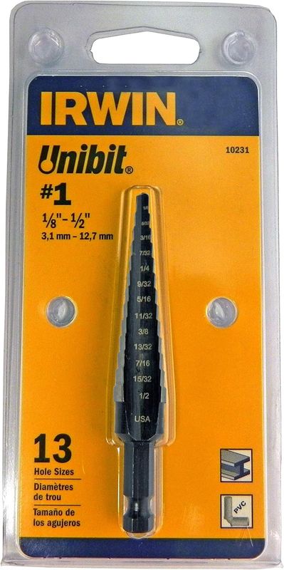 10231CB Irwin Step Bit - 1/8&quot; - 1/2&quot;