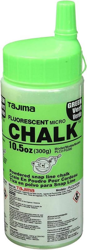 PLC2-FG300 Micro Chalk, ultra-fine chalk, fluorescent green, easy-fill nozzle, 300g / 10.5 oz.