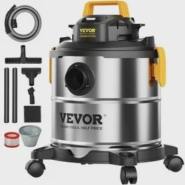 SL18601SS STANLEY FATMAX 16 GALLON STAINLESS STEEL CART VACUUM 6.5HP, 2-1/2&quot; X 10&#39; HOSE, 20&#39; CORD, …