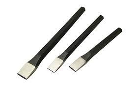 104 Chisel (Flat Type), Steel- En-8, Finish- Painted, Tip Hardened,12X 200MM