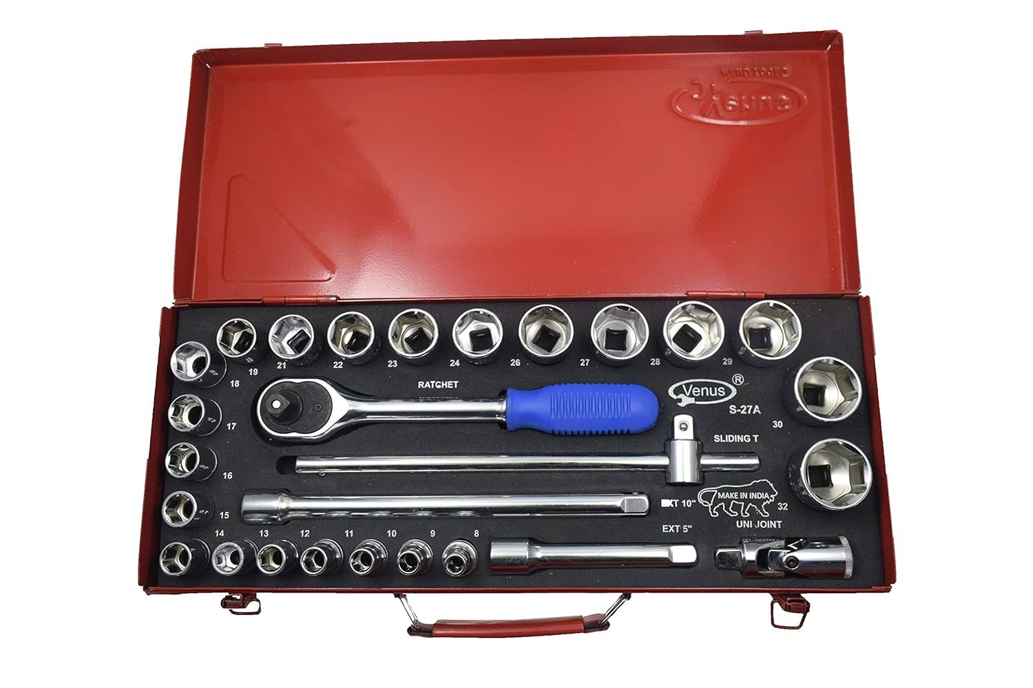 V511 SOCKET SET 27 PCS HEX(SÃ¢â‚¬Â27A) (22 SOCKETS+5 ACCESSORIES)