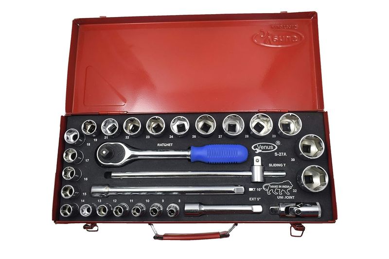 V511 SOCKET SET 27 PCS HEX(SÃ¢â‚¬Â27A) (22 SOCKETS+5 ACCESSORIES)