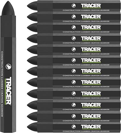 TRACER Construction Lumber Crayon Markers (12pk) - Black