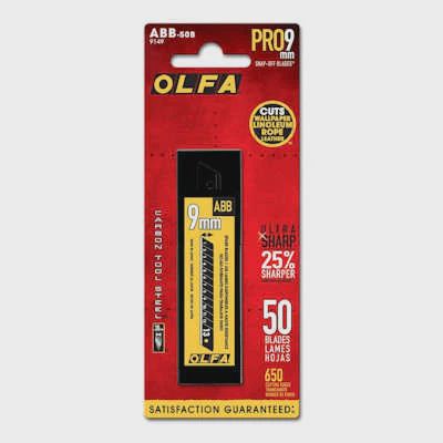 ABB-50B Olfa 9mm UltraSharp Snap-Off Black Blades - 50/pk