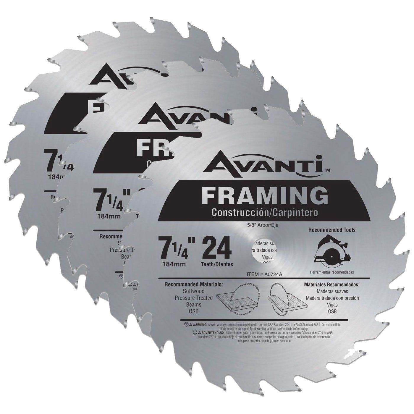 P0724A Avanti 7 1/4 24T Framing blade