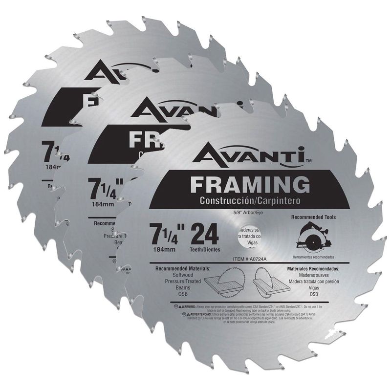 P0724A Avanti 7 1/4 24T Framing blade