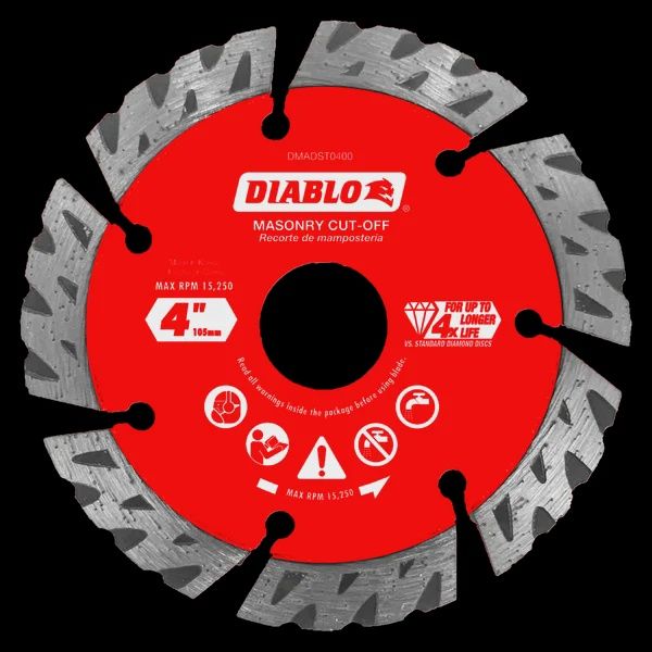 DMADST0400 4 in. Diamond Segmented Turbo Cut-Off Discs for Masonry