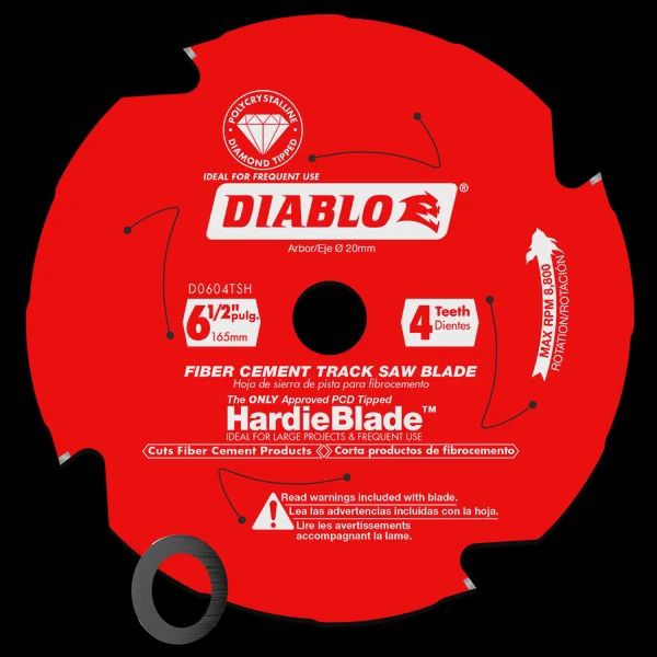 D0604TSH 6-1/2in 4-Teeth Track Saw Blade for James Hardie and Fiber Cement