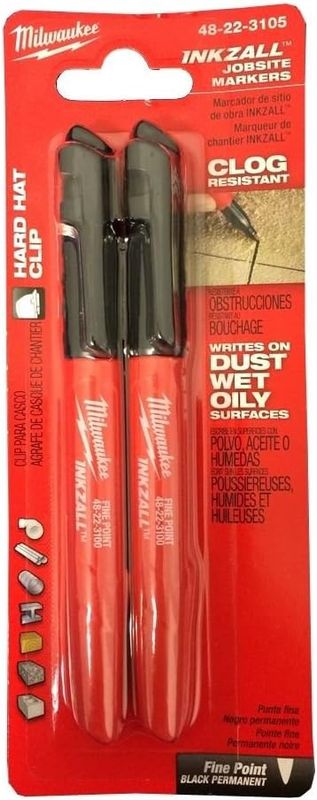 48-22-3105 2PK FINE PT BLACK INKZALL MARKERS