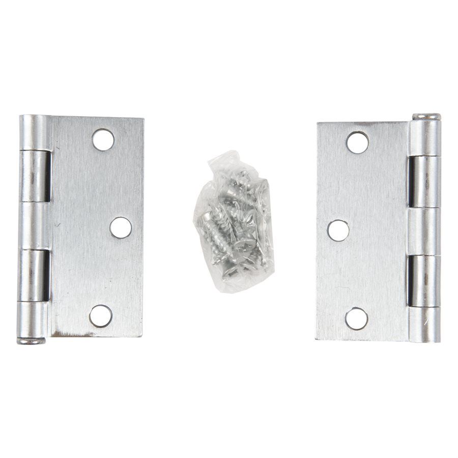 100923 2PC Door Hinge 3in x 3in x 2mm Square Corner Brushed Stainless Steel