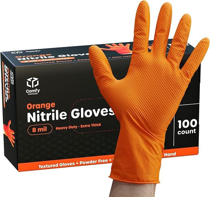 15I-650PF-OR(XL) Orange Nitrile Diamond PF 7.5mil, 9.5&quot;, 100/box, 8.5g(Xl)