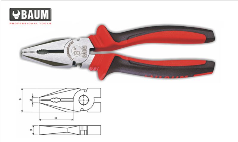 11 Combination Cutting Pliers, Steel 8&quot; / 200 MM